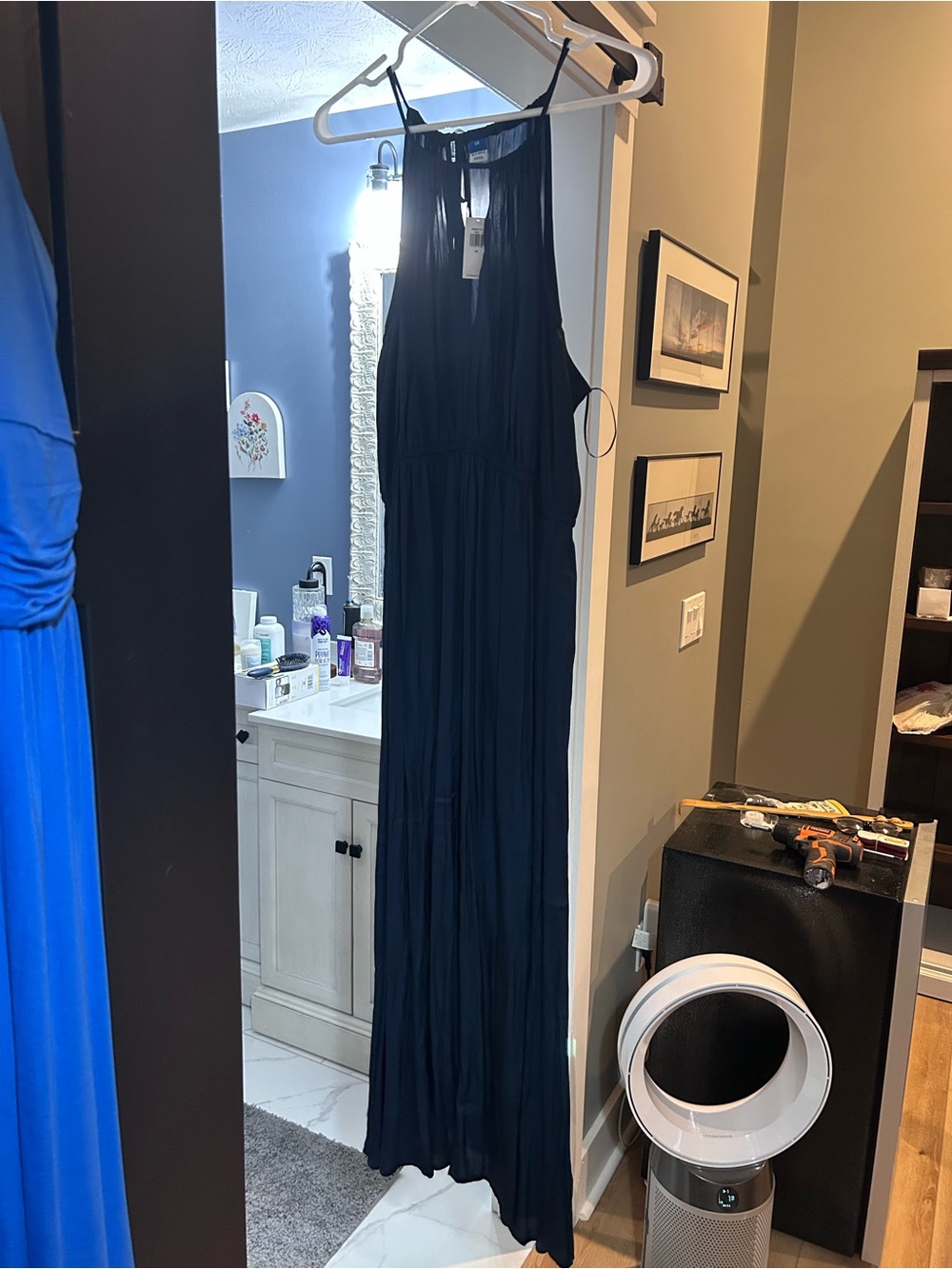 Waist defined Halter Satin Maxi Dress Old Navy